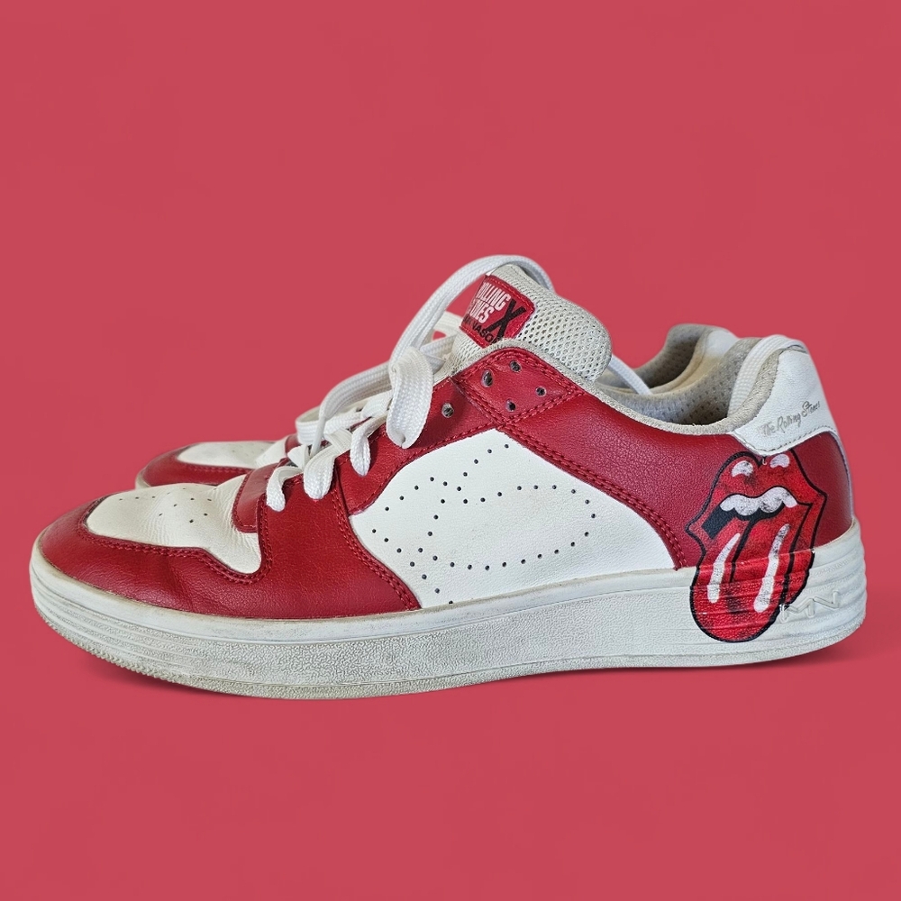 Rolling Stones‎ X Mark Nason Leather Palmilla Marquee Red White Sneakers 9.5